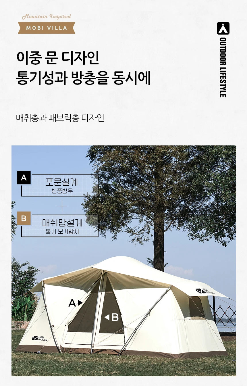 Mobi Garden ERA205 Cotton Glamping Tent – 3-Person