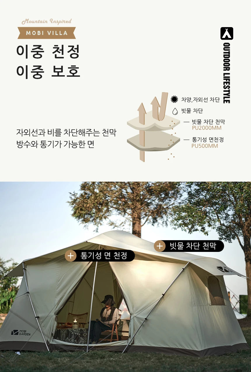 Mobi Garden ERA205 Cotton Glamping Tent – 3-Person