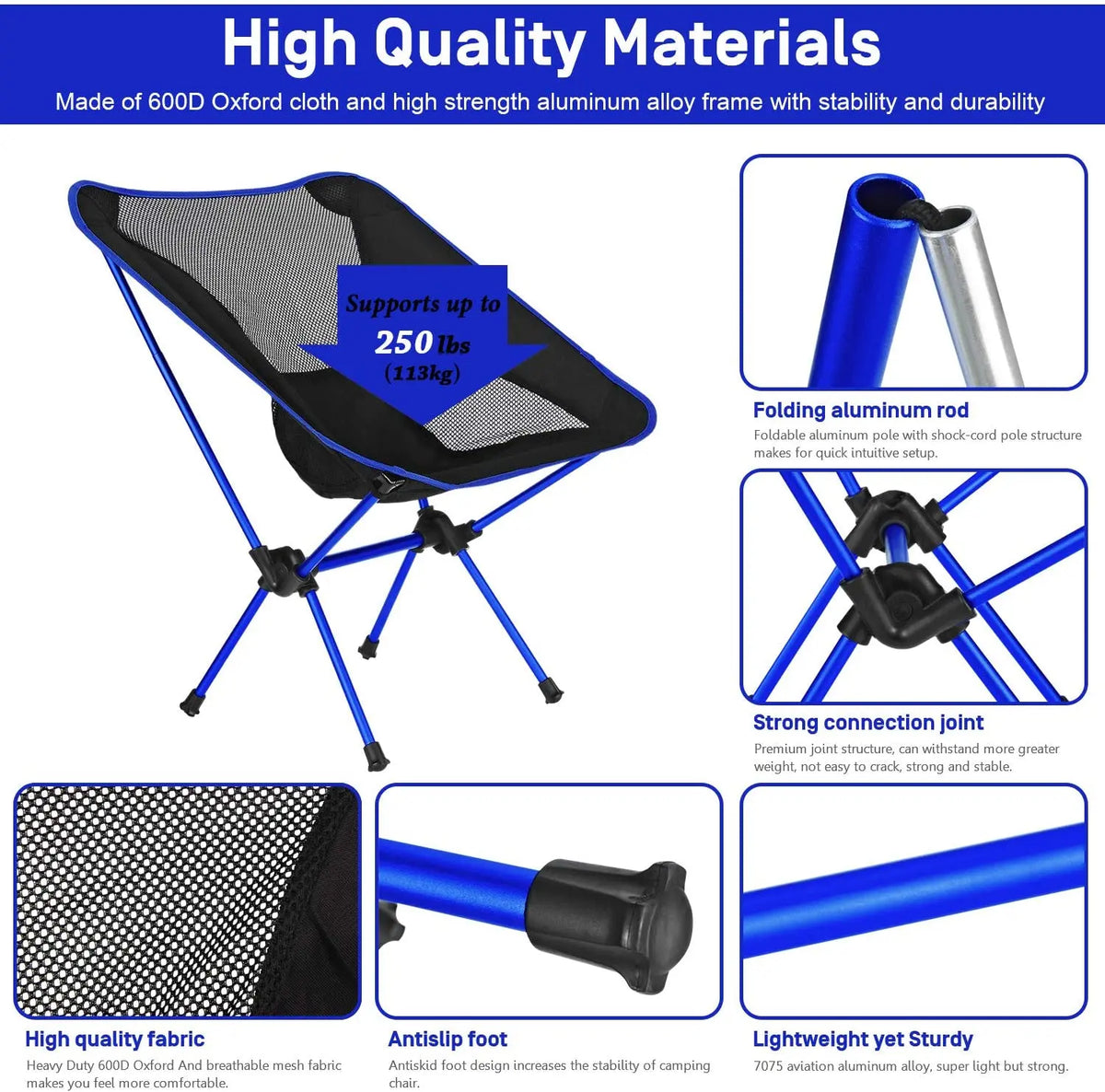 Ultralight Folding Camping Chair – Portable & Detachable
