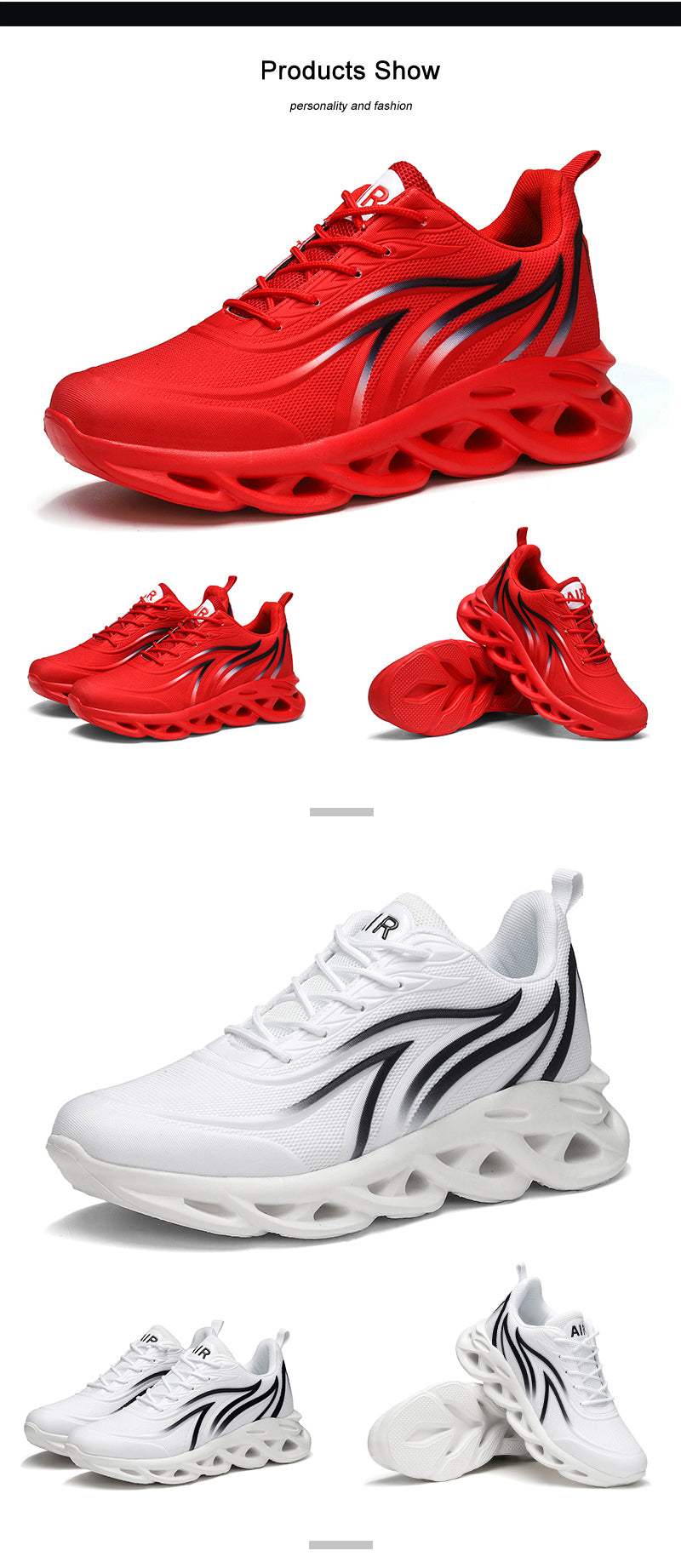Men’s Flame Printed Flying Weave Running Sneakers