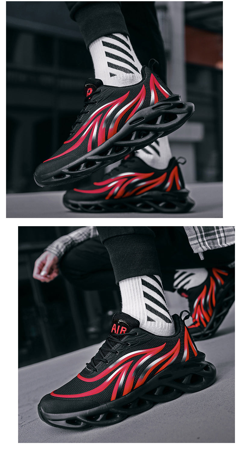 Men’s Flame Printed Flying Weave Running Sneakers