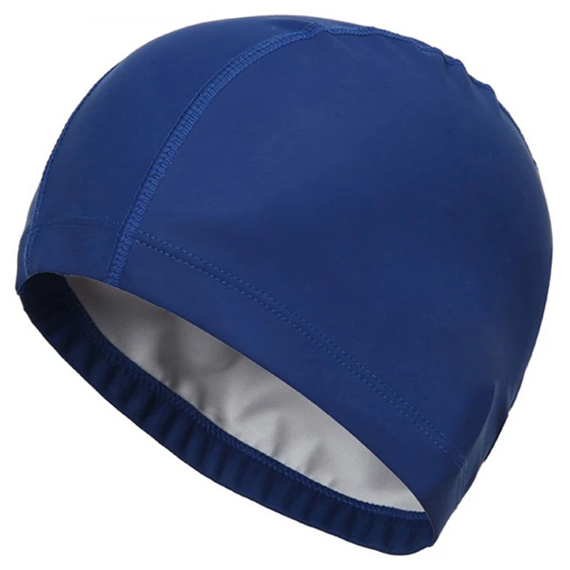PU Fabric Waterproof Swimming Cap for Men & Women