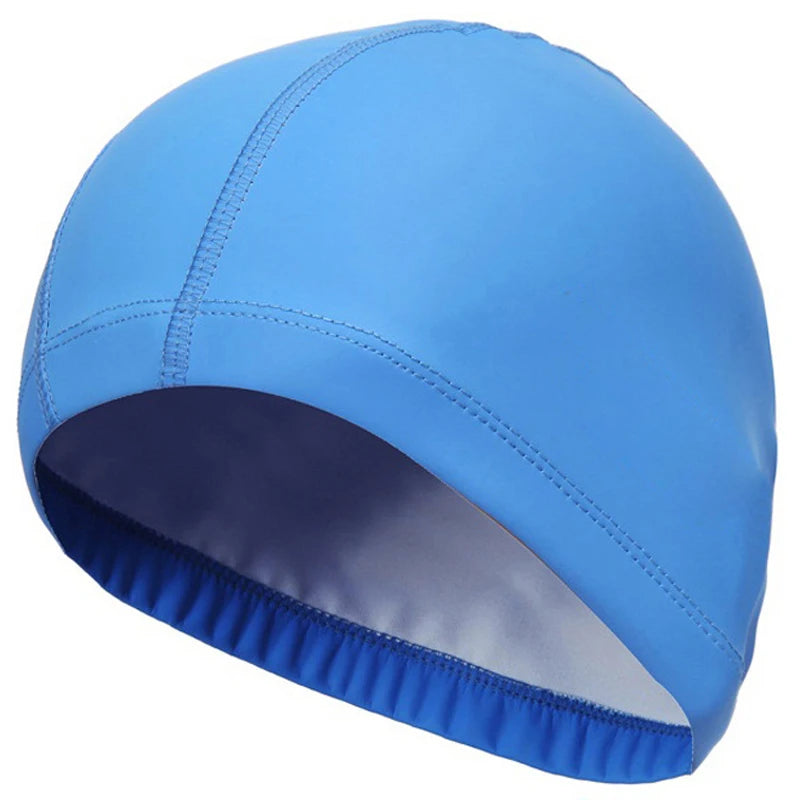 PU Fabric Waterproof Swimming Cap for Men & Women