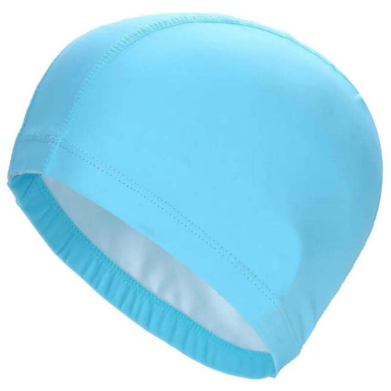 PU Fabric Waterproof Swimming Cap for Men & Women