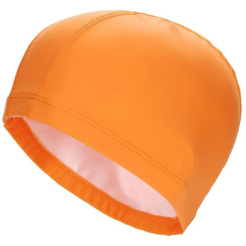 PU Fabric Waterproof Swimming Cap for Men & Women