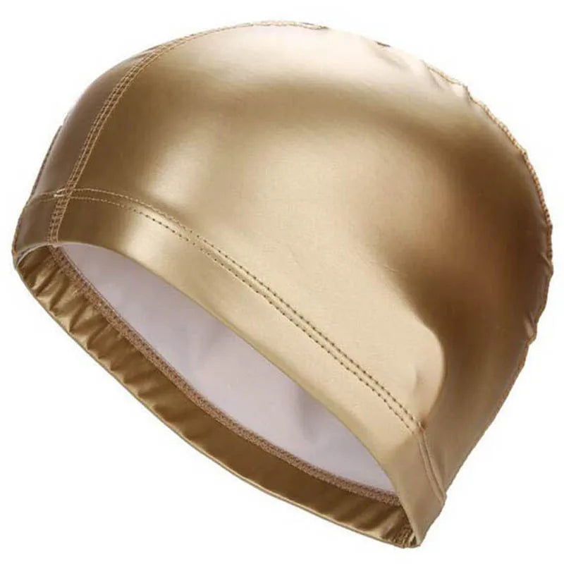 PU Fabric Waterproof Swimming Cap for Men & Women