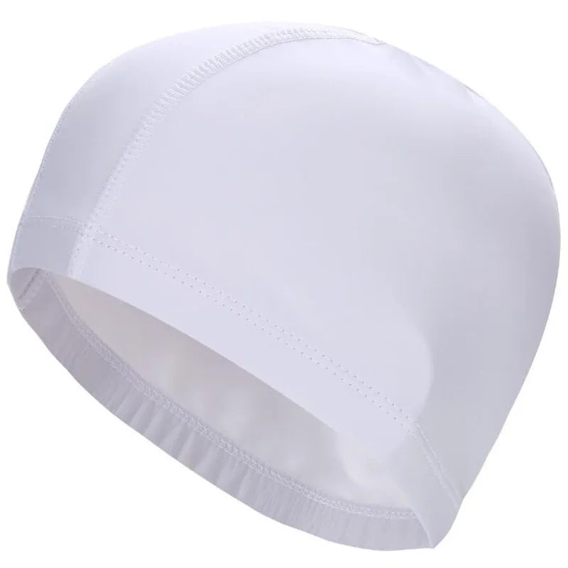 PU Fabric Waterproof Swimming Cap for Men & Women