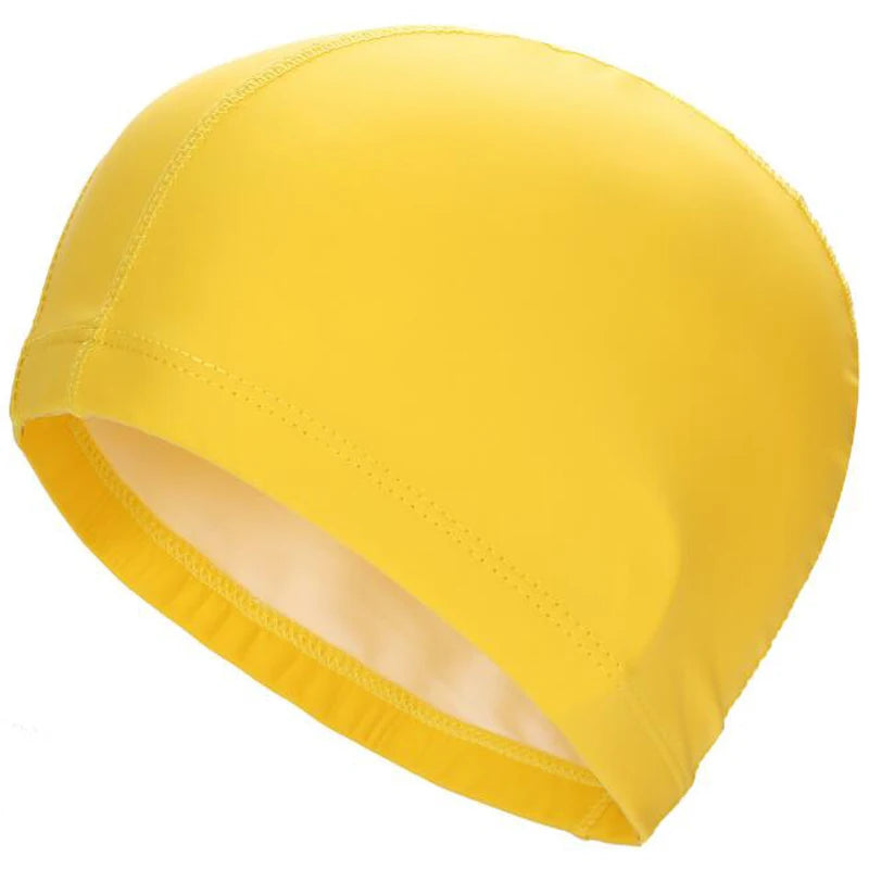 PU Fabric Waterproof Swimming Cap for Men & Women