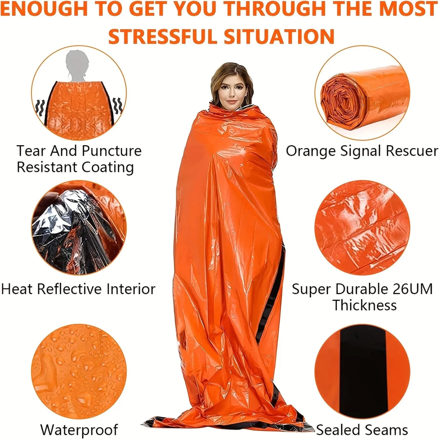 Portable Emergency Survival Sleeping Bag – Thermal Mylar Sack