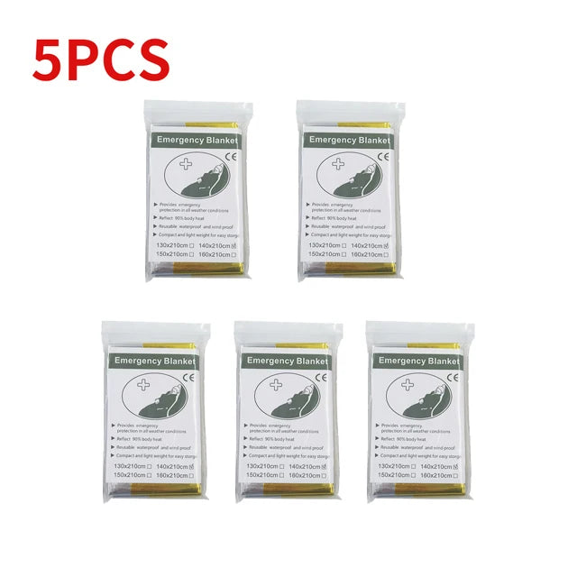 Outdoor Waterproof Survival Thermal Blanket (5-30 Pc)