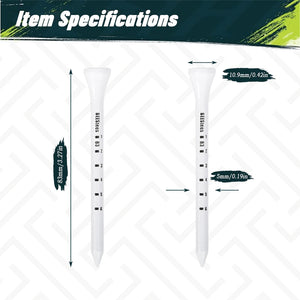 50pcs Premium Wooden Golf Tees with Height Markers