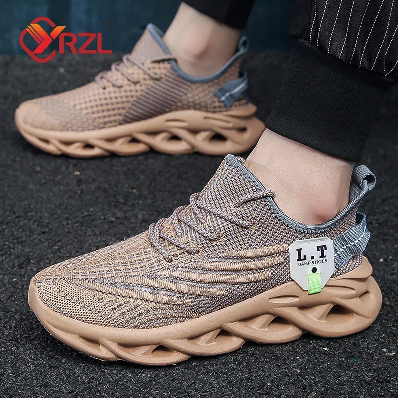 YRZL Men's Breathable Mesh Running Sneakers
