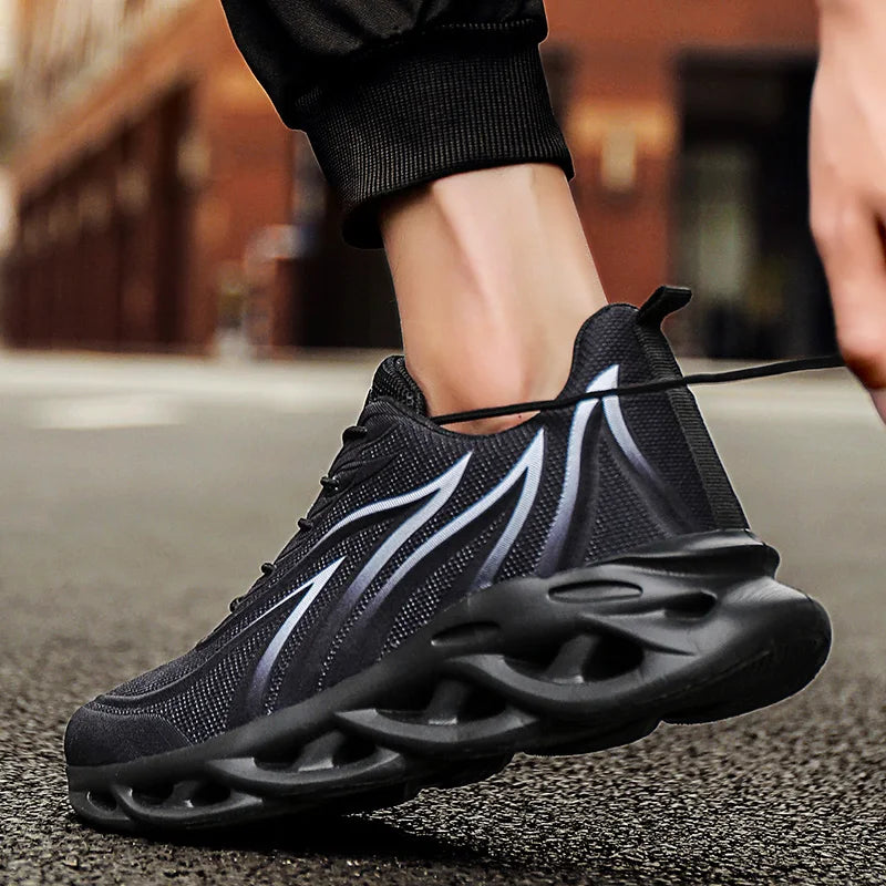 Men’s Flame Printed Flying Weave Running Sneakers
