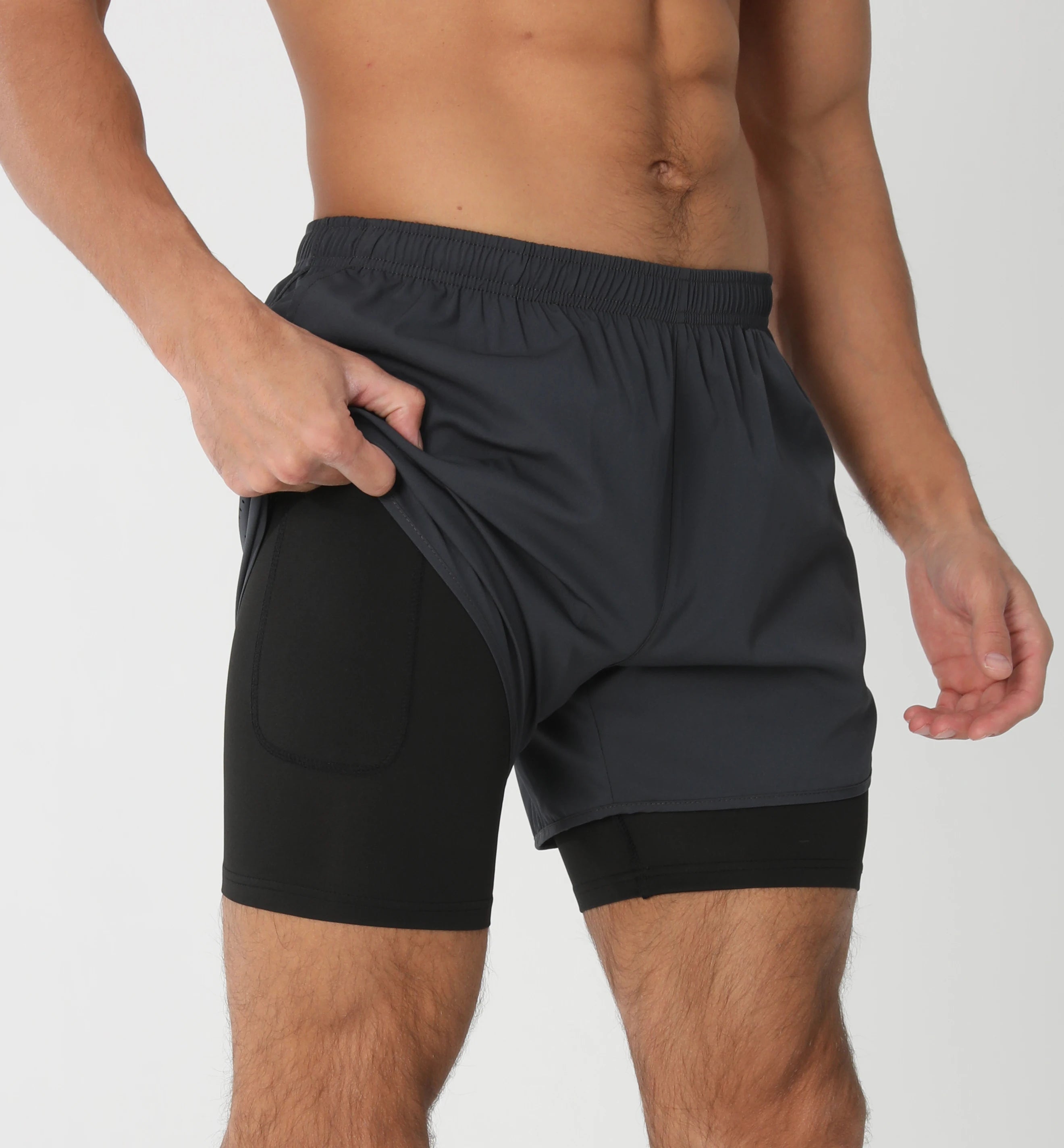 Men’s Quick-Dry Gym Running Shorts with Liner