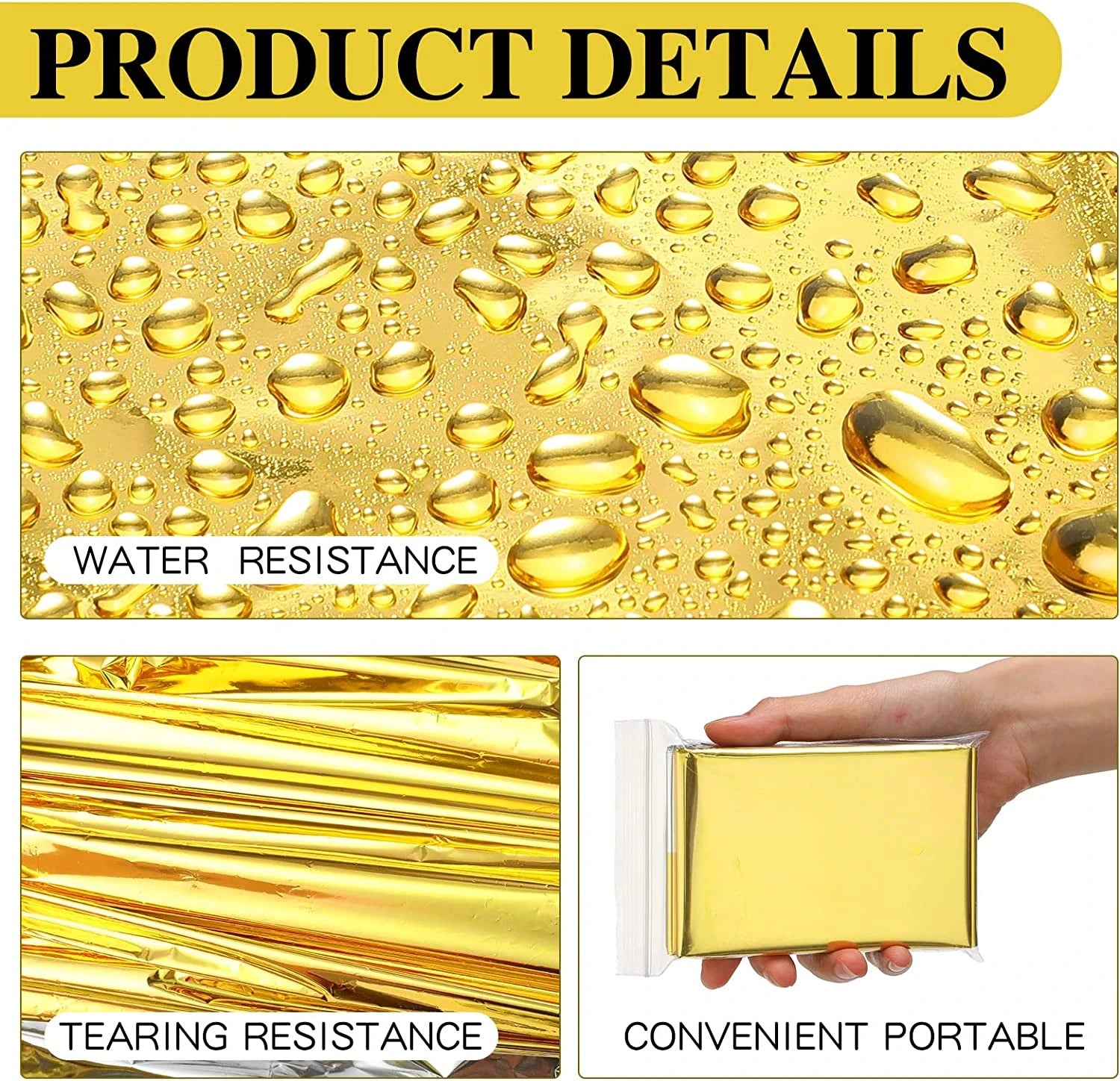Outdoor Waterproof Survival Thermal Blanket (5-30 Pc)