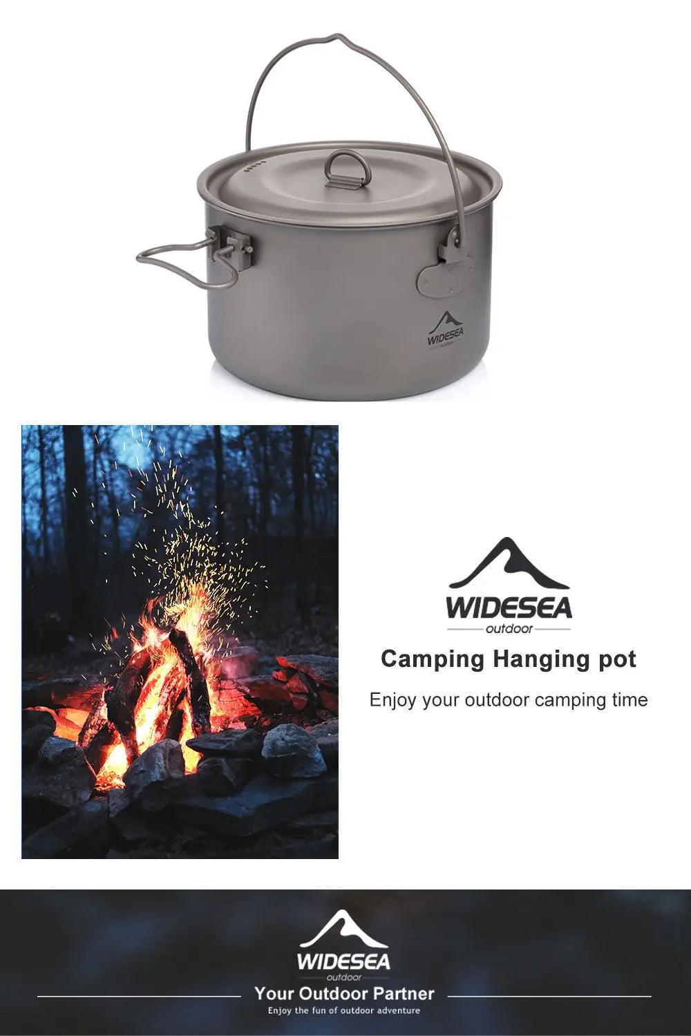 Widesea Titanium Camping Cookware Set