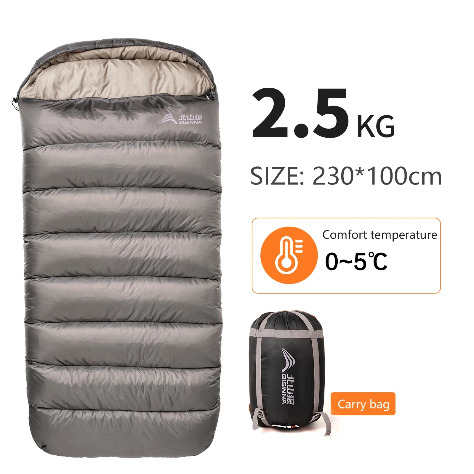 BISINNA Large Lightweight 3-Season Sleeping Bag