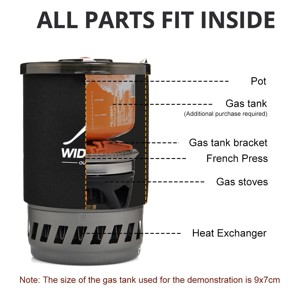 Widesea Camping Cooking System with Heat Exchanger