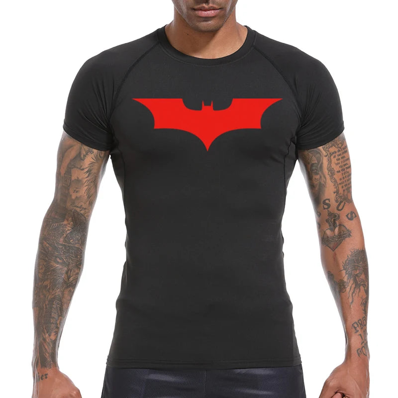 Men’s Bat Print Compression Workout Shirt