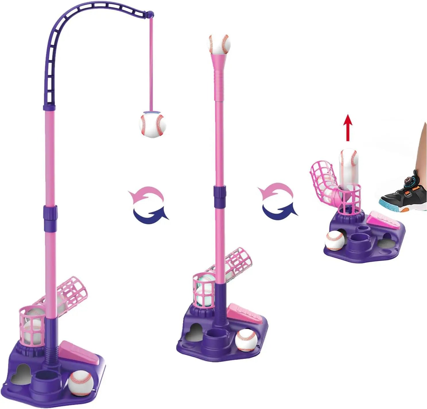 3-in-1 T-Ball Set for Kids – Baseball Toy with Hanging Tee