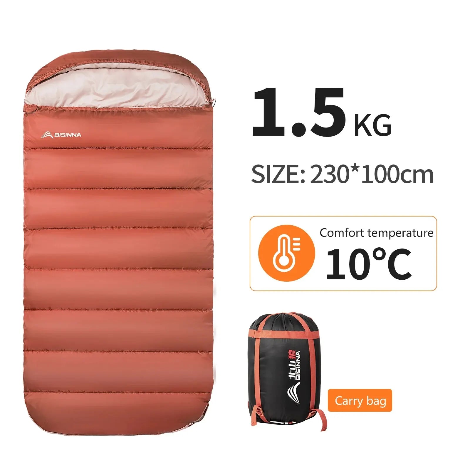 BISINNA Large Lightweight 3-Season Sleeping Bag