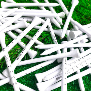 50pcs Premium Wooden Golf Tees with Height Markers