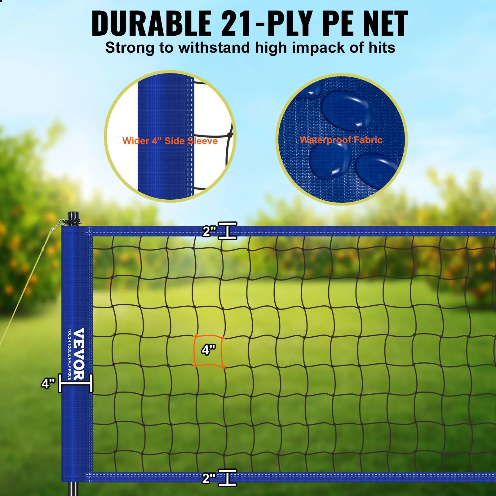 SucceBuy Outdoor Volleyball Net System with Adjustable Height Steel Poles