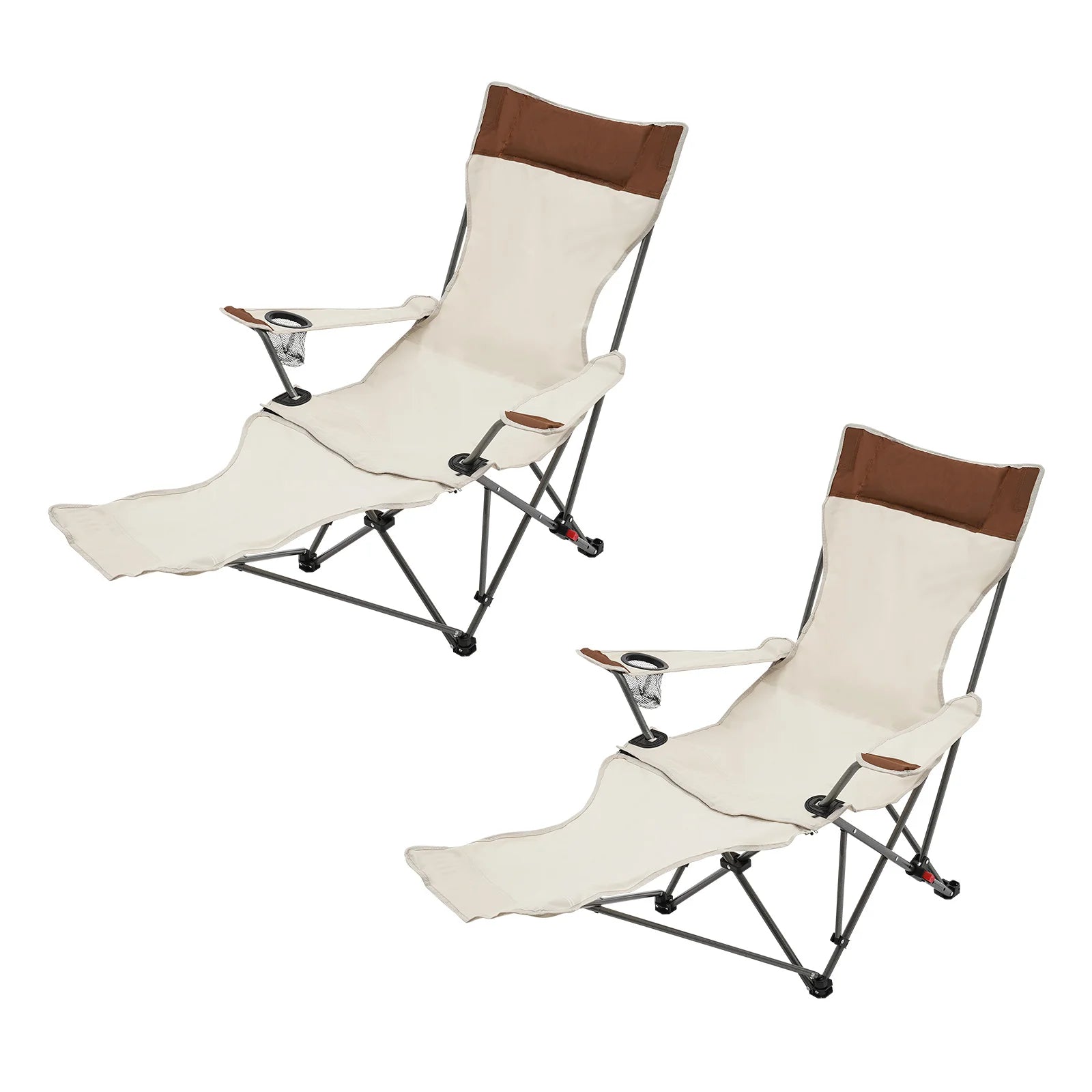 2PCS Adjustable Reclining Camping Chairs
