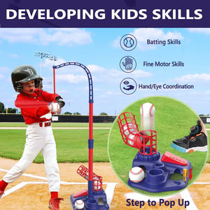 3-in-1 T-Ball Set for Kids – Baseball Toy with Hanging Tee
