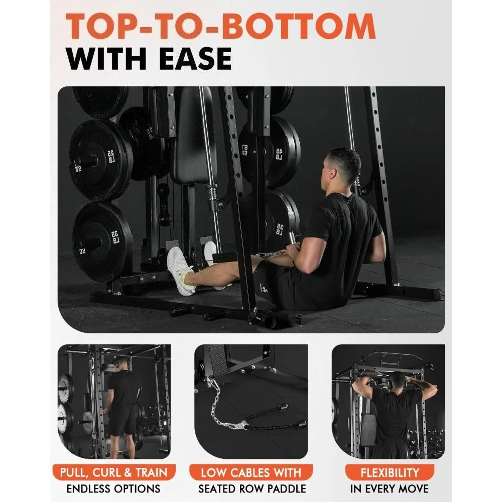 All-in-One Smith Machine Home Gym – 2000LBS Power Cage
