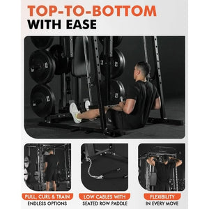 All-in-One Smith Machine Home Gym – 2000LBS Power Cage