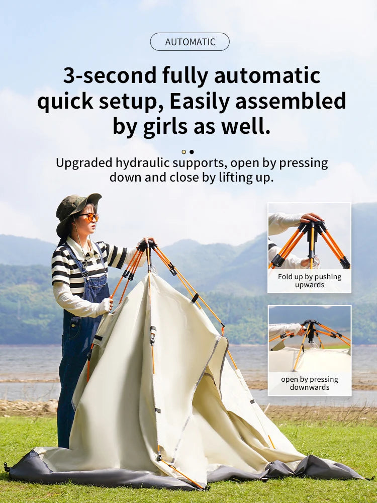 Outdoor Folding Tent – Fully Automatic Quick Opening Tent for 3-4 Person Camping