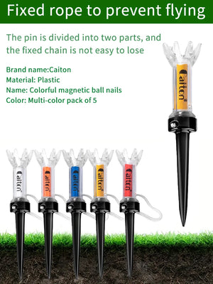 Improve Your Golf Game with the Caiton 5pcs Magnetic Plastic Golf Tee Set