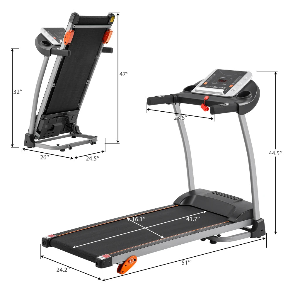 Easy Folding Electric Treadmill – 2.5HP for Home Use