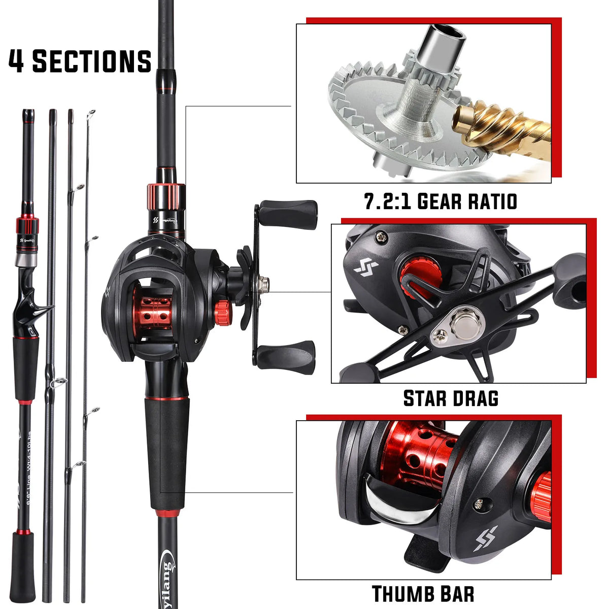 Sougayilang Fishing Rod Reel Combo