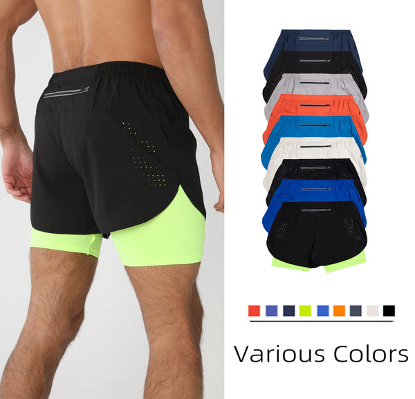 Men’s Quick-Dry Gym Running Shorts with Liner