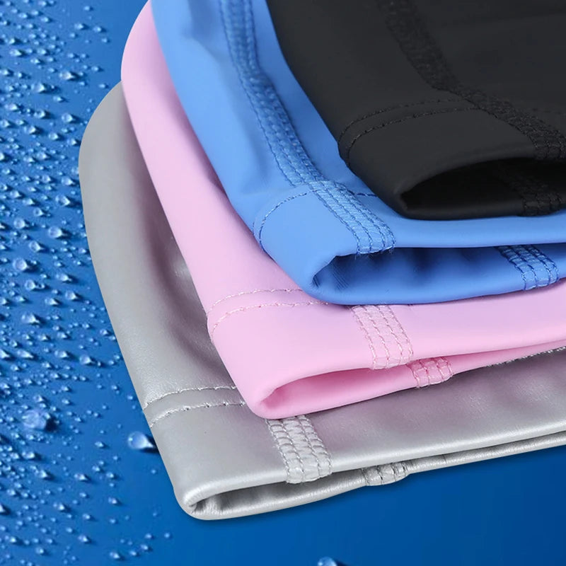 PU Fabric Waterproof Swimming Cap for Men & Women