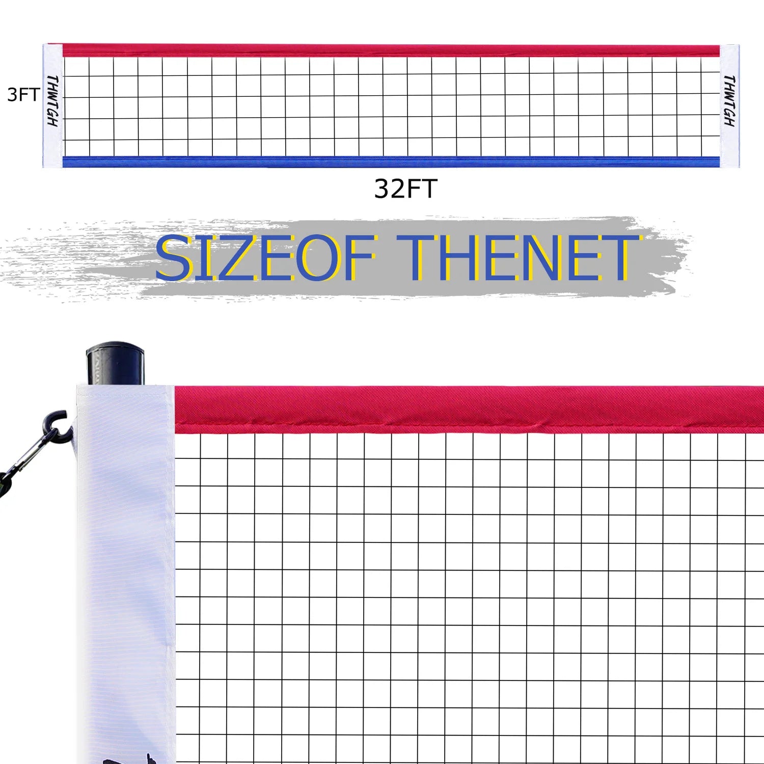 Portable Outdoor Volleyball Net Set with Adjustable Height & Aluminum Poles
