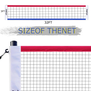 Portable Outdoor Volleyball Net Set with Adjustable Height & Aluminum Poles