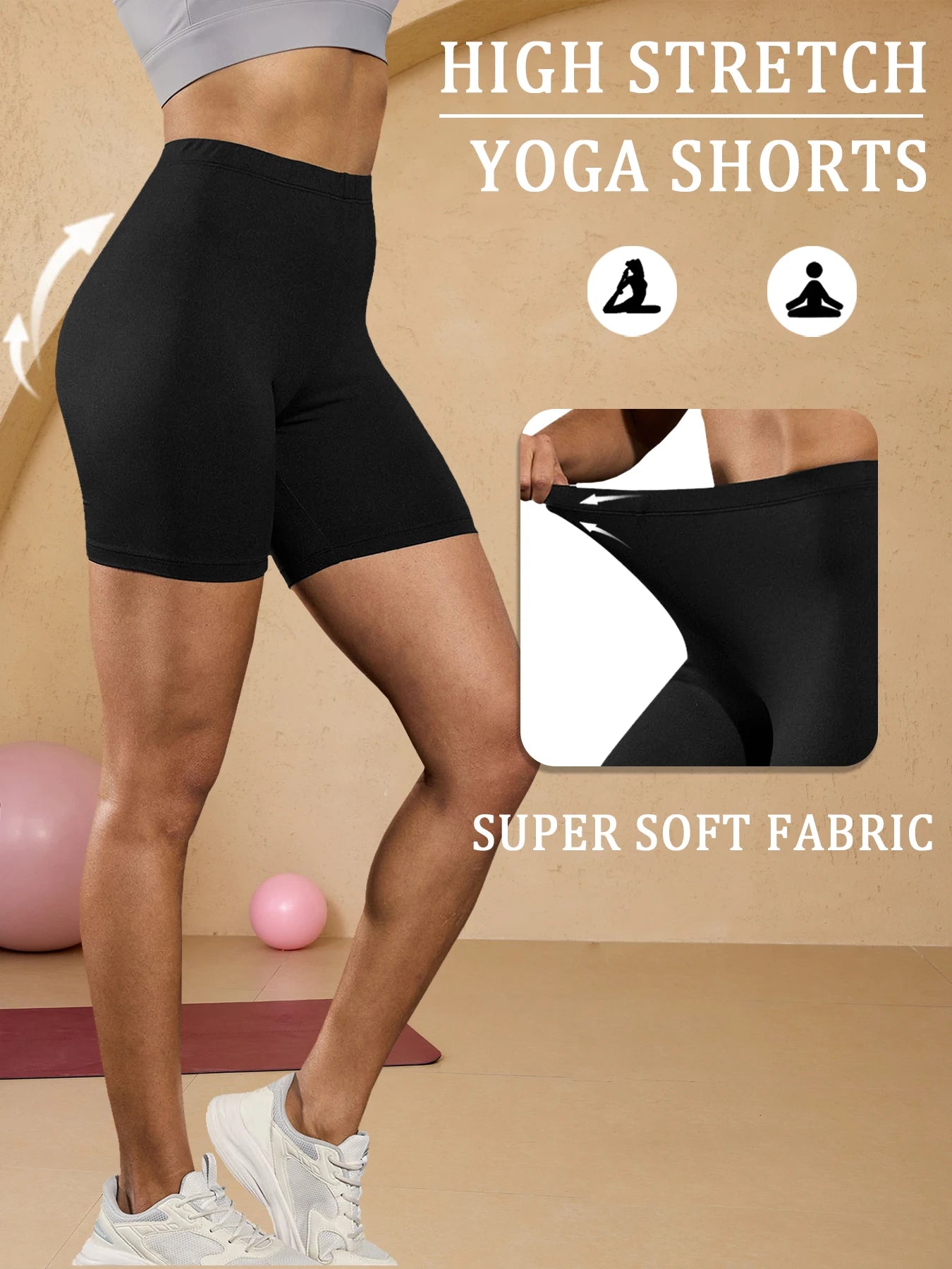 3-Pack Women’s Soft Biker Workout Shorts