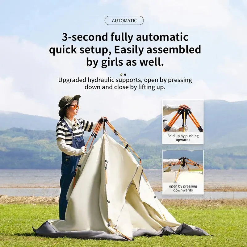 Outdoor Folding Tent – Fully Automatic Quick Opening Tent for 3-4 Person Camping
