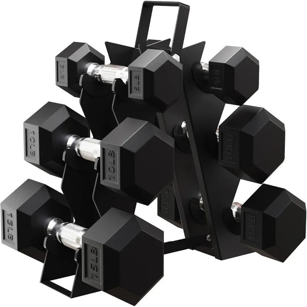 BalanceFrom Rubber Hex Dumbbell Sets – 46/60/100LBS