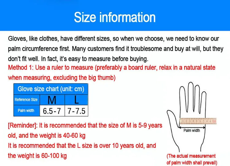 Kids Half Finger Cycling Gloves