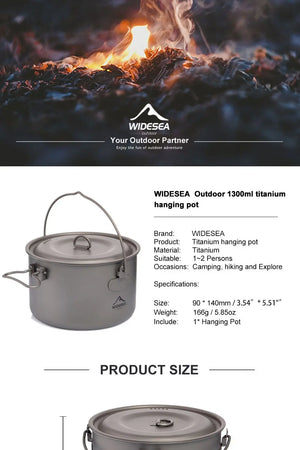 Widesea Titanium Camping Cookware Set