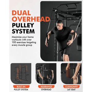 All-in-One Smith Machine Home Gym – 2000LBS Power Cage