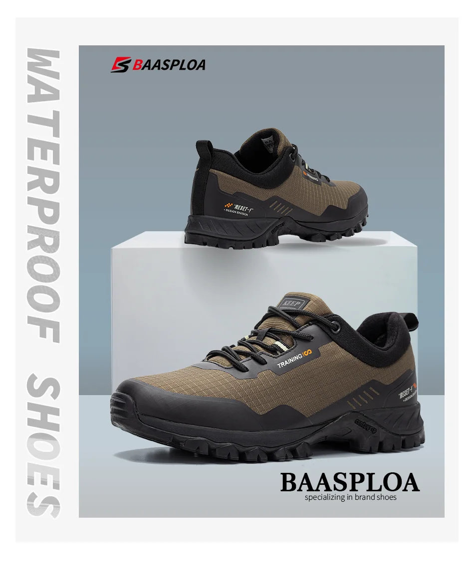 Baasploa Men's Anti-Skid Waterproof Hiking Shoes