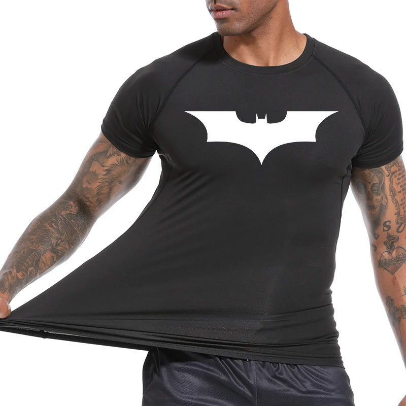 Men’s Bat Print Compression Workout Shirt