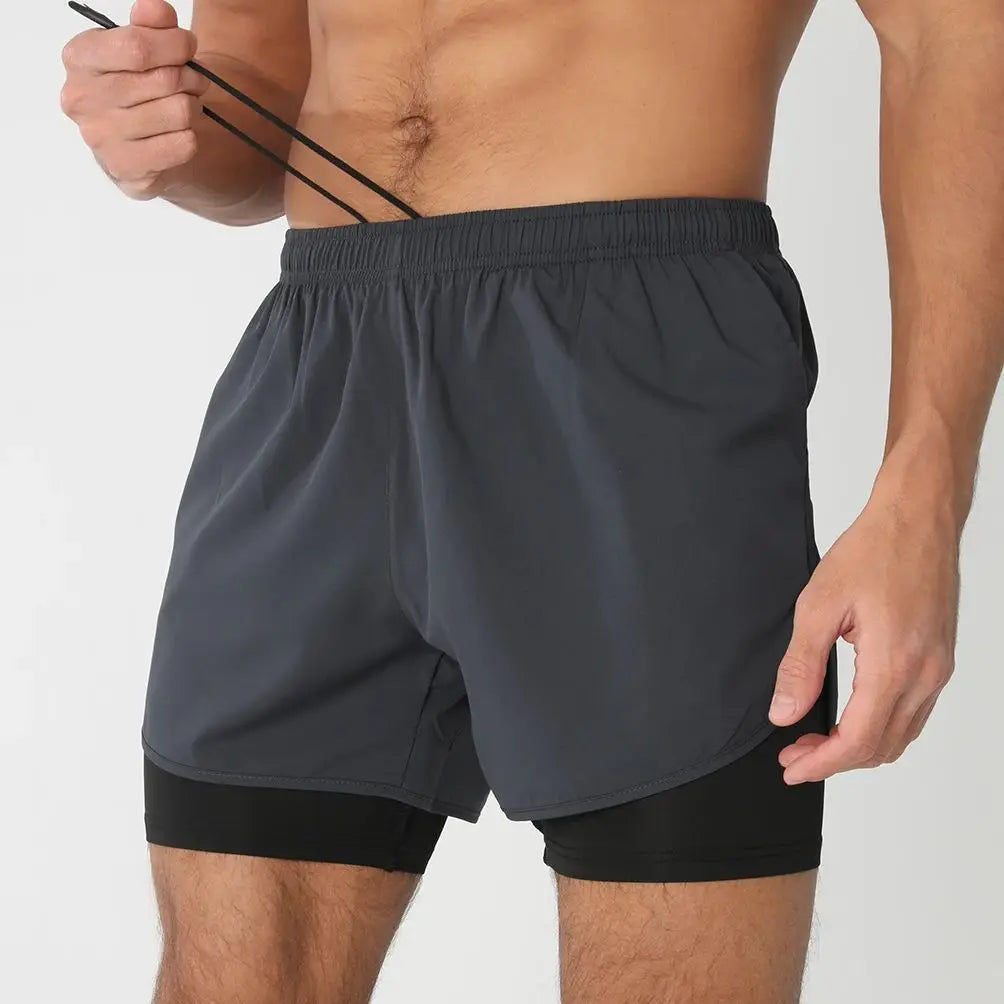 Men’s Quick-Dry Gym Running Shorts with Liner