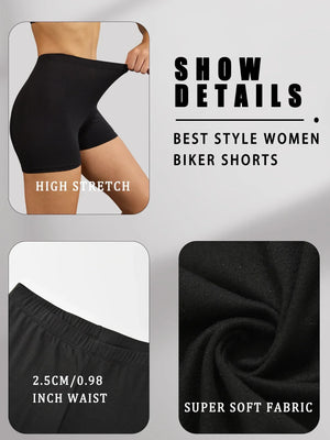 3-Pack Women’s Soft Biker Workout Shorts
