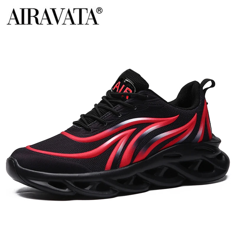 Men’s Flame Printed Flying Weave Running Sneakers